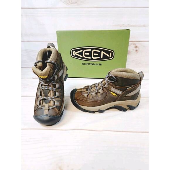 KEEN Targhee II Mid Waterproof Hiking Boots Slate Black/Flint Stone Sz 5.5 - Picture 1 of 13